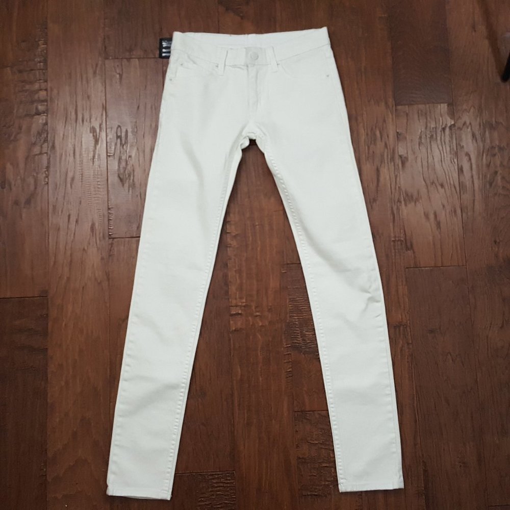 Cheap Monday Spring White Zip Low Jeans Denim 26